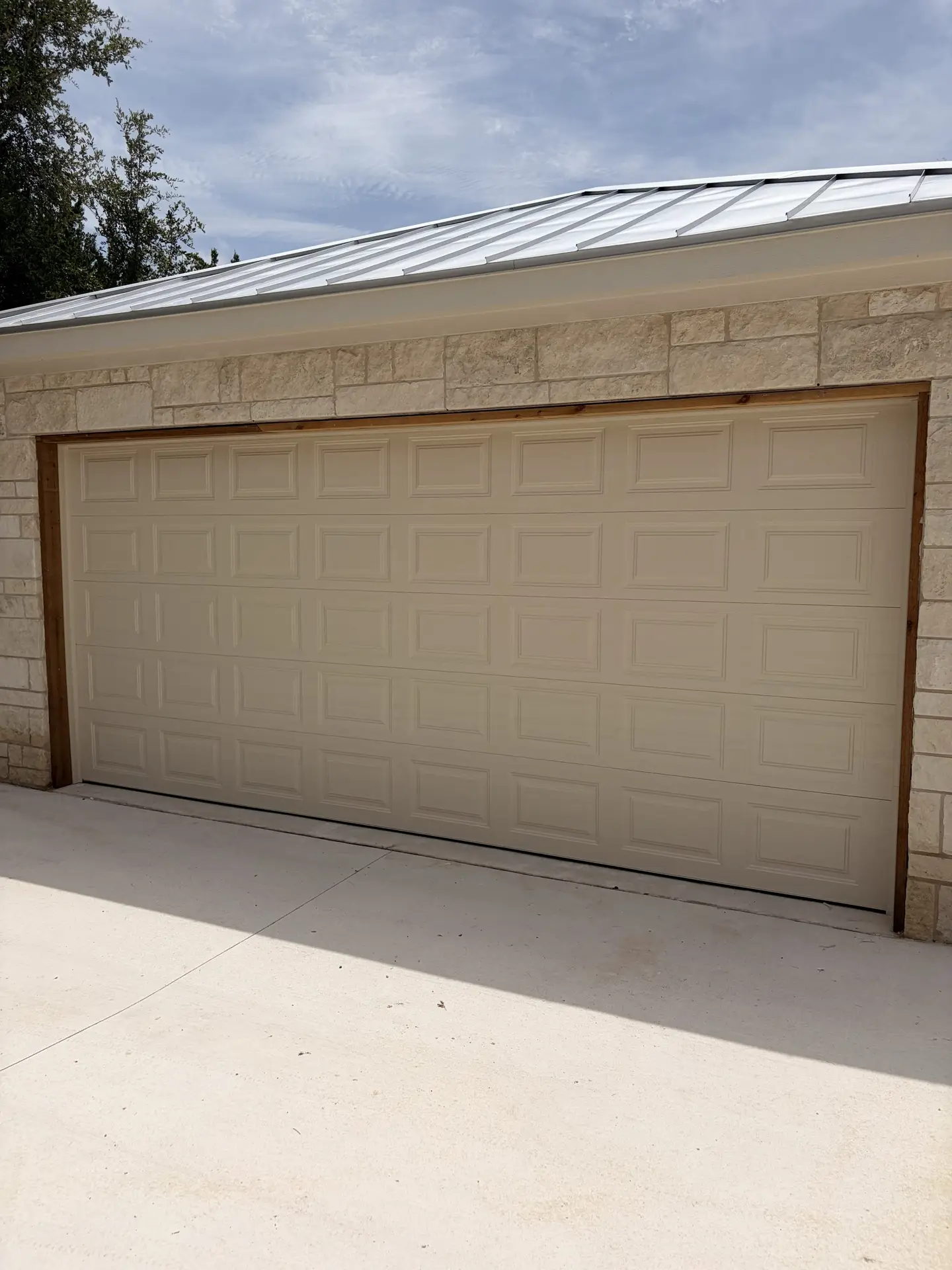 Almond short panel 18 by 7 garage door