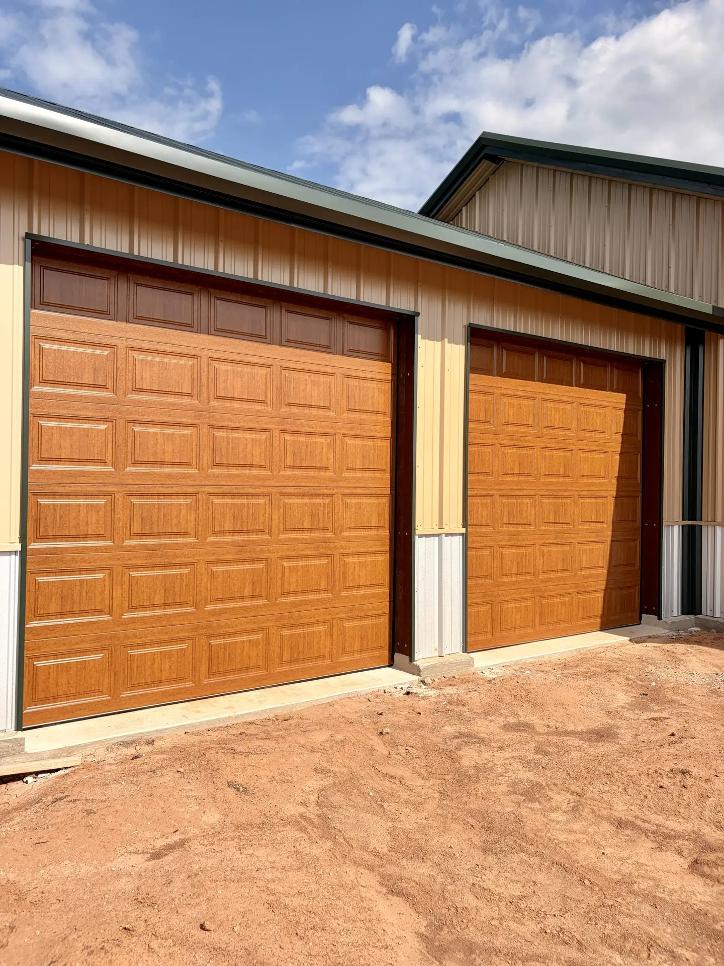 Light oak wood look garage door