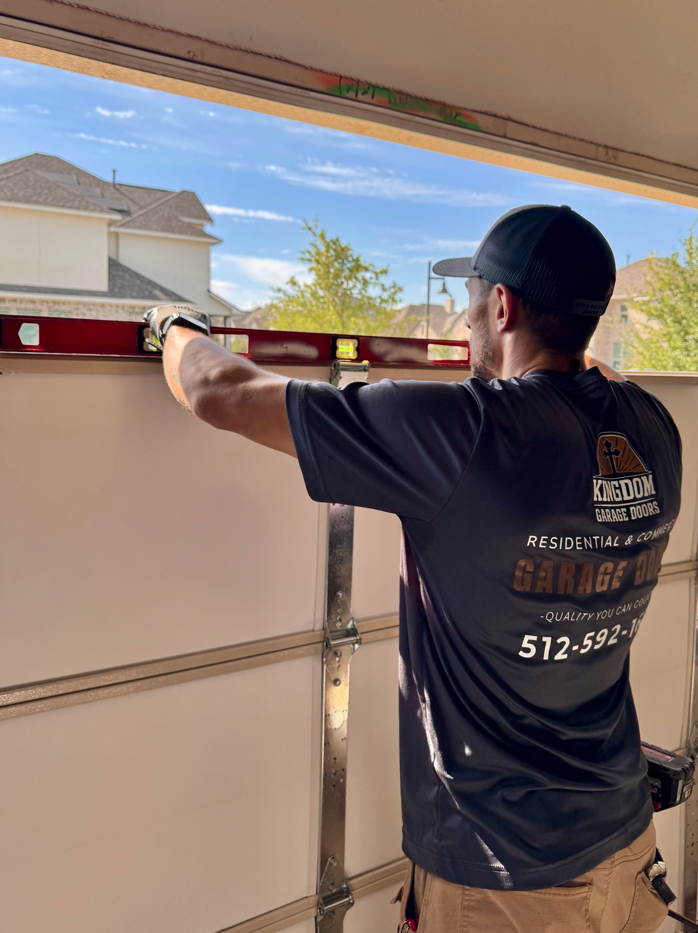 New residential garage door installation in Central Texas