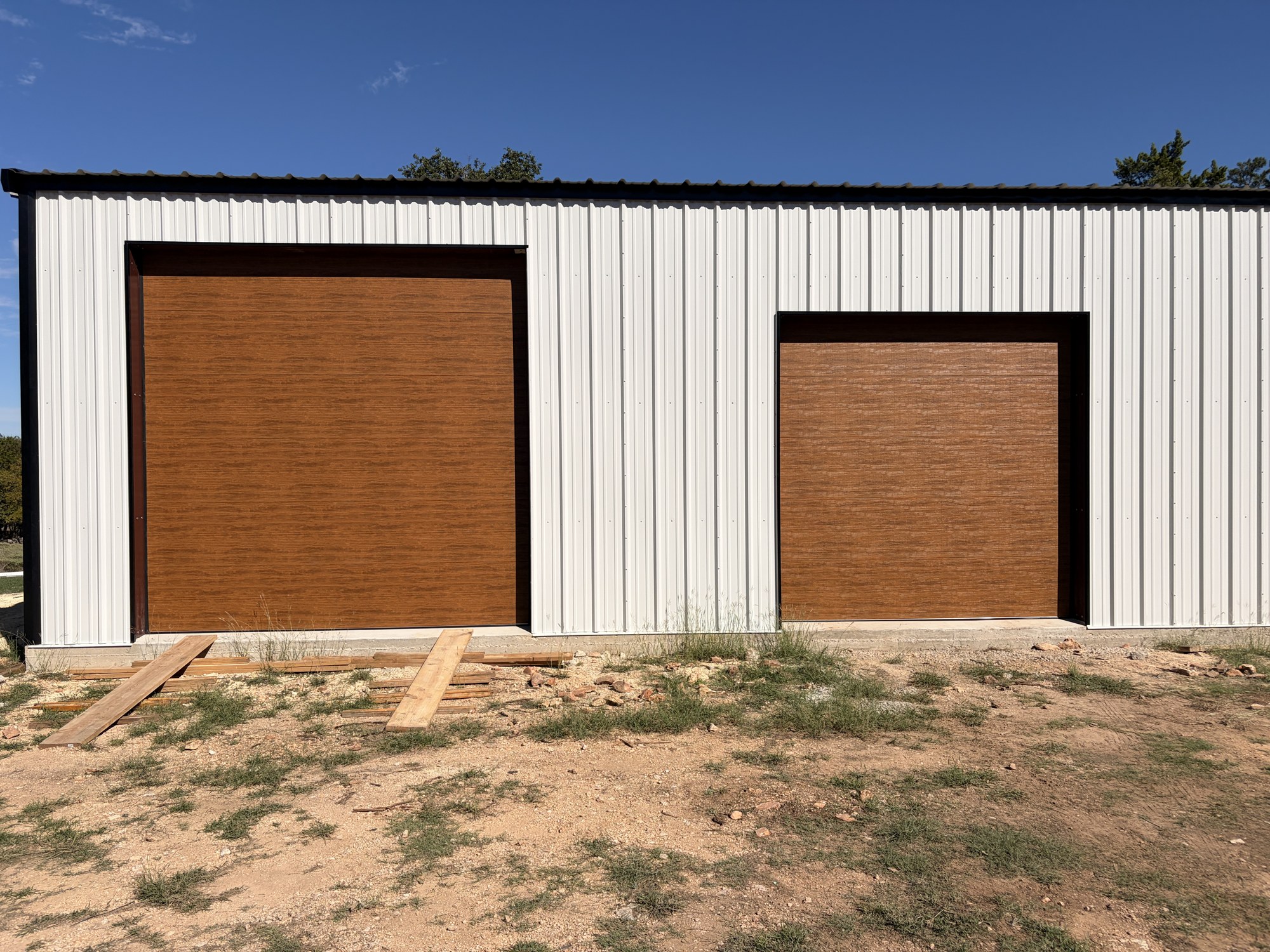 Modern residential garage door installation