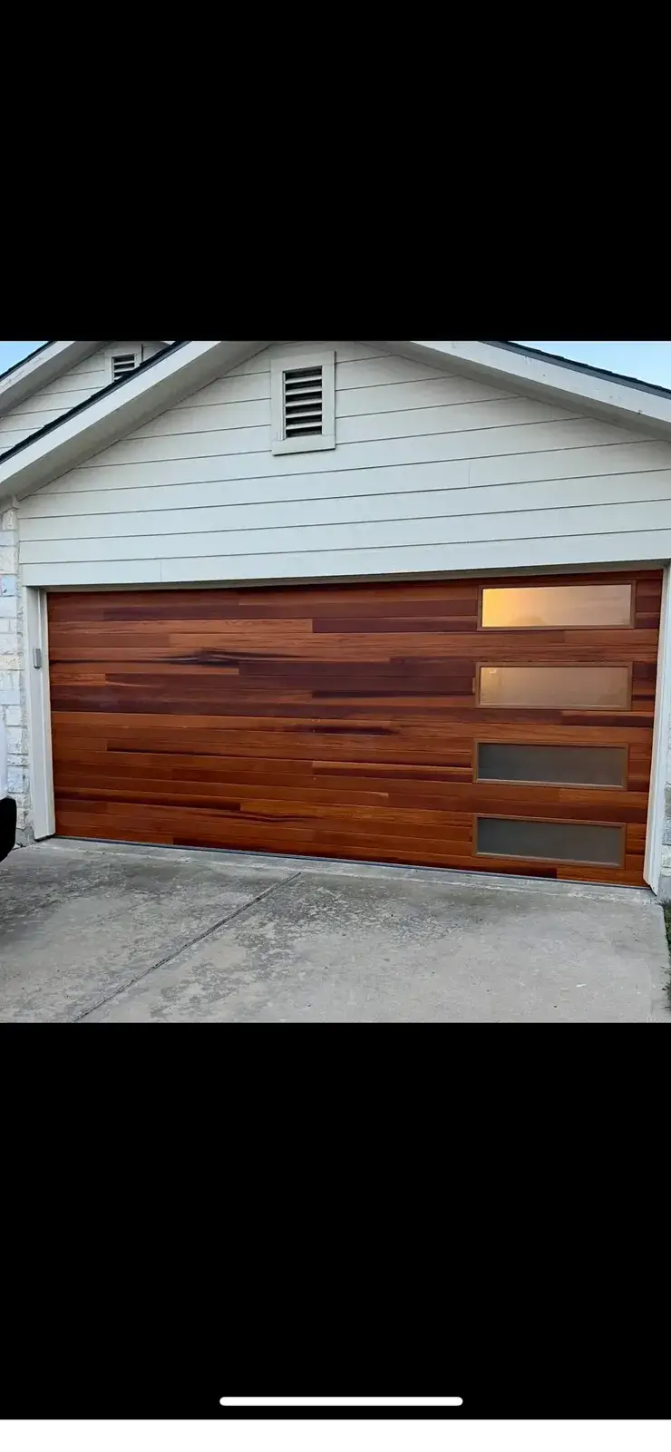 Decorative residential garage door